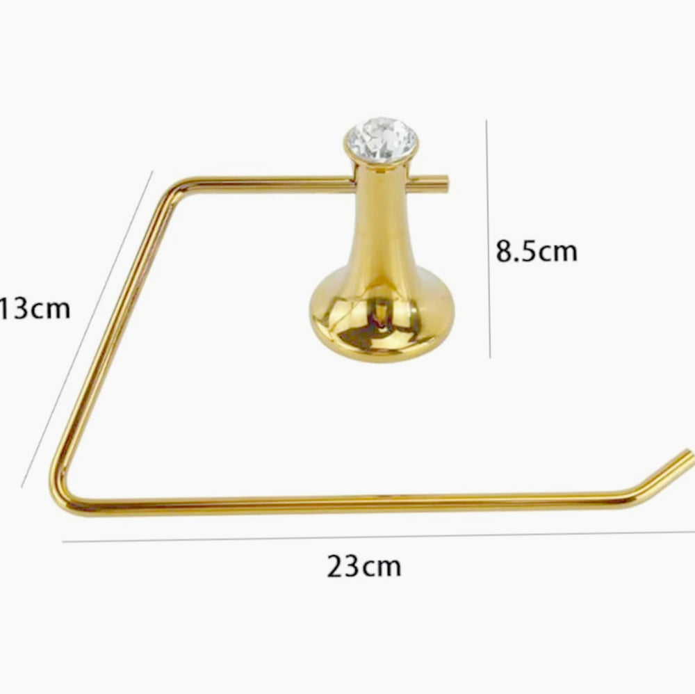 orta asciugamani con anello aperto in acciaio dorato e punto luce - ambraled