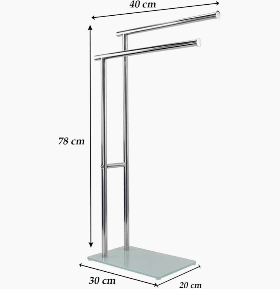 Porta asciugamani a 2 braccia da pavimento (pianta appendiabiti) - ambraled
