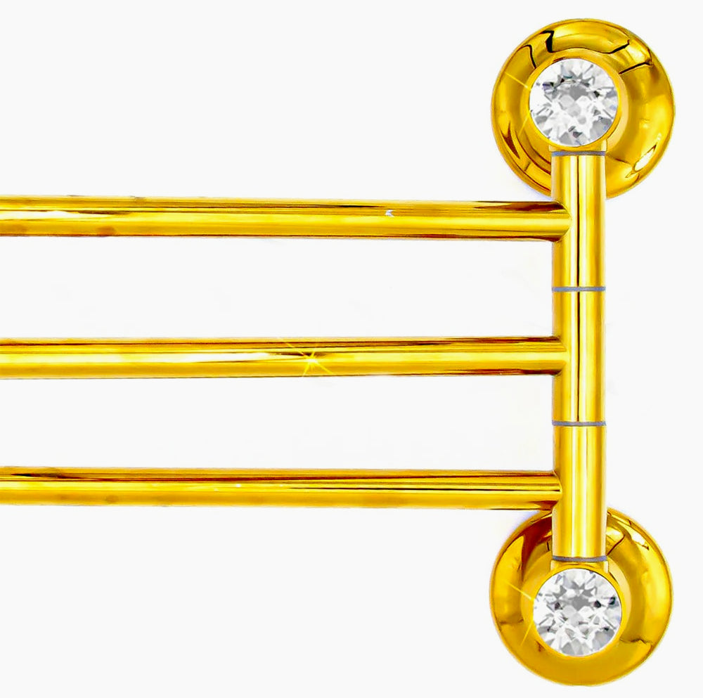 Porta asciugamani in acciaio dorato a 3 bracci con punto luce - ambraled
