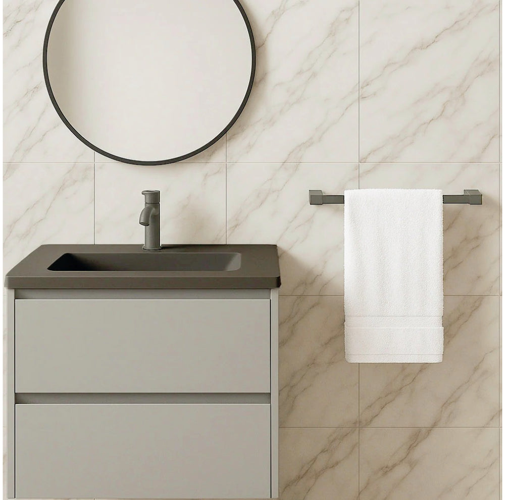 Porta asciugamani in acciaio modello Cromia, lunghezza 60 cm (design stilizzato) - ambraled