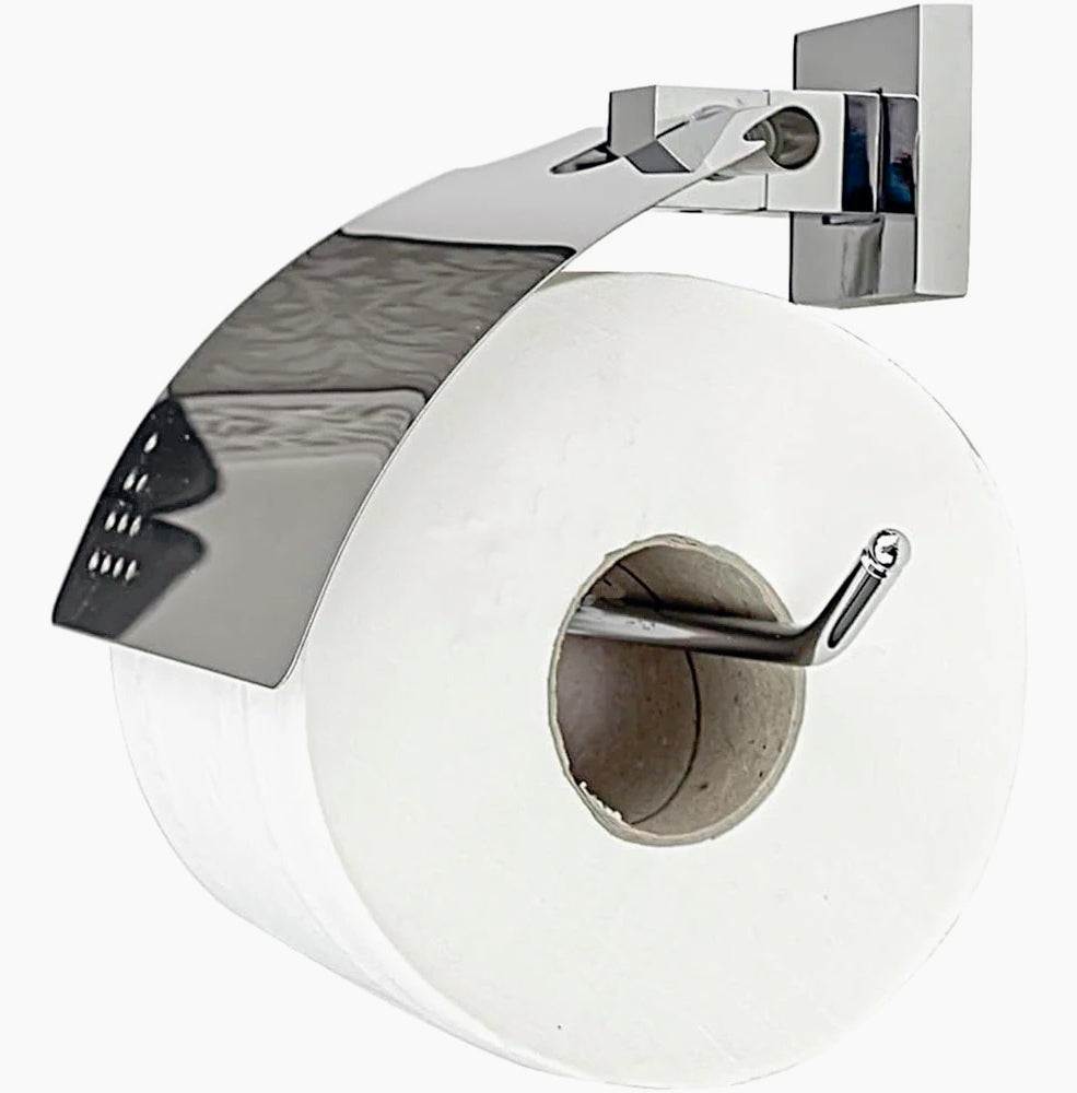 Porta rotolo carta igienica con coperchio basculante e fissaggio versatile - ambraled