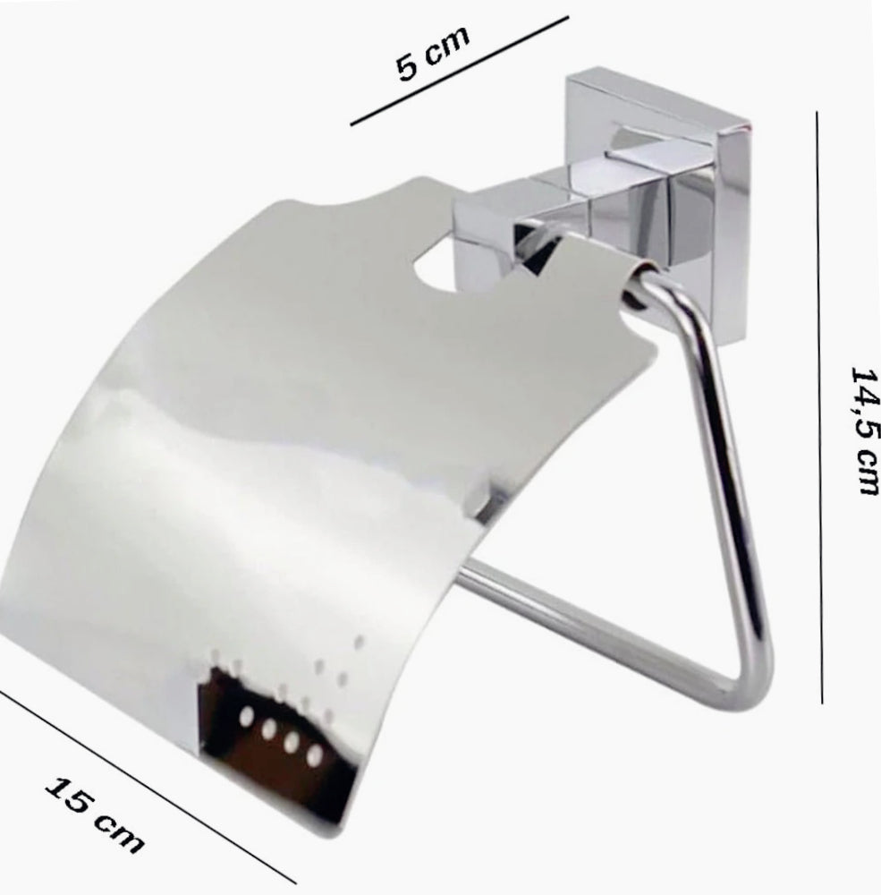 Porta rotolo carta igienica con coperchio basculante e fissaggio versatile - ambraled