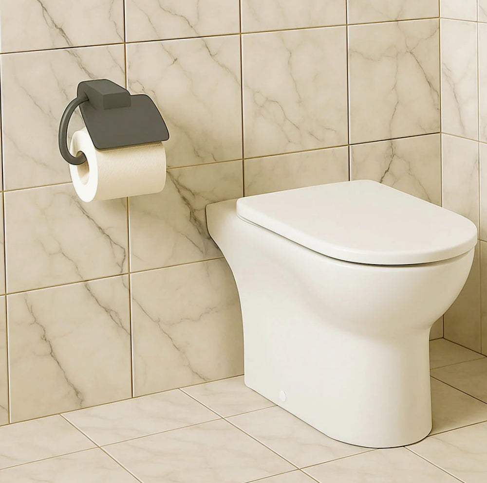 Porta rotolo per carta igienica con coperchio, modello Cromia (design stilizzato) - ambraled