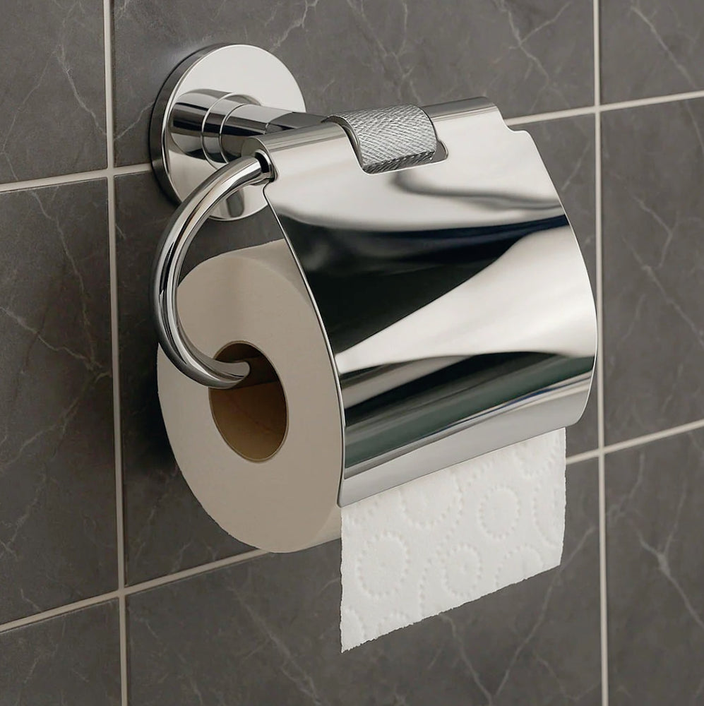 Porta rotolo per carta igienica in acciaio, modello Stella - ambraled