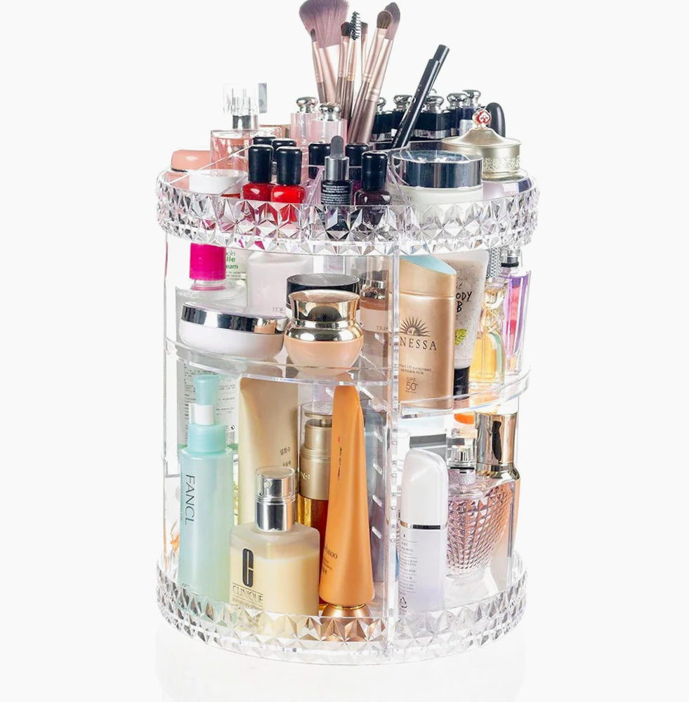 Organizer cosmetici 360° – ABS trasparente 28.5x21.8 cm - ambraled
