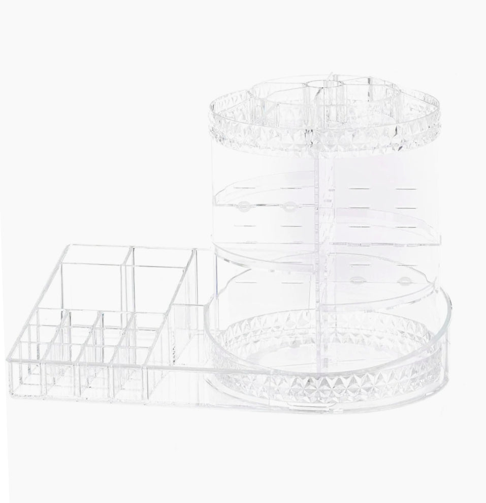 Organizer cosmetici rotante – ABS trasparente 40x28.5x24 cm - ambraled