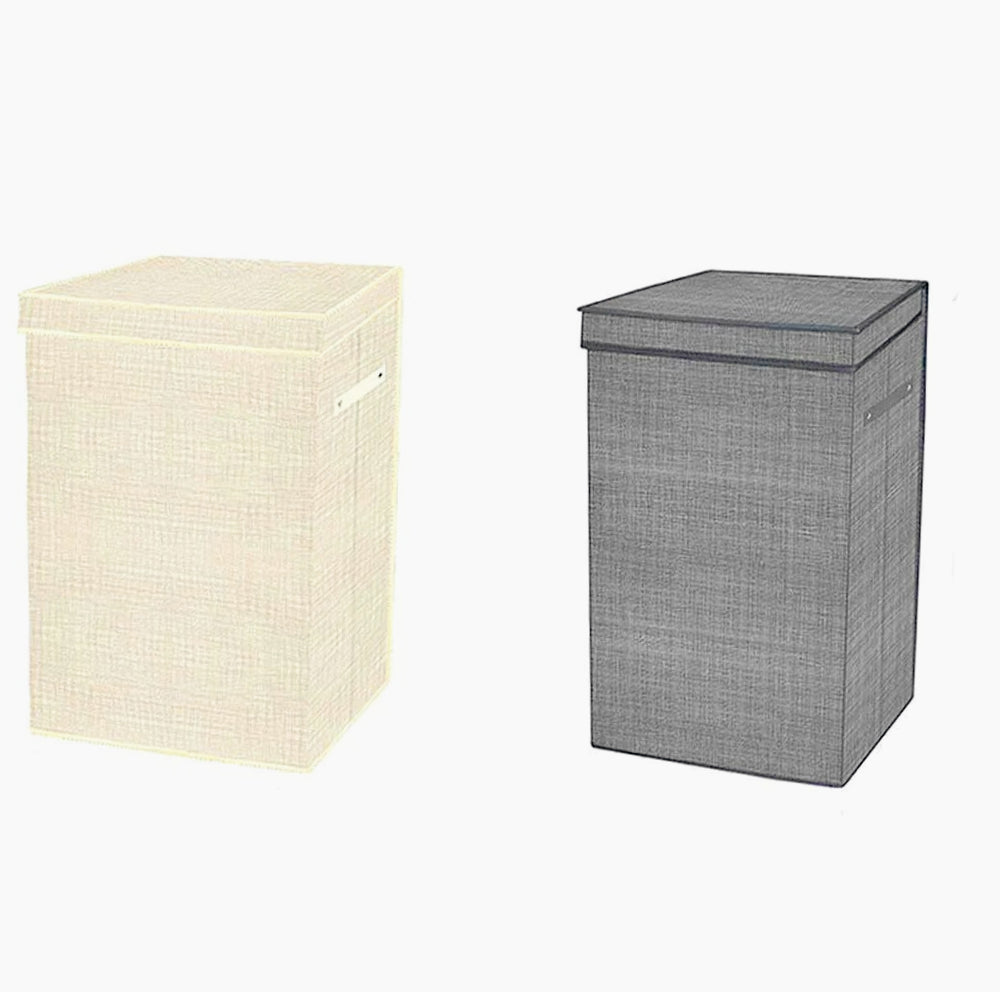 Contenitore portabiti pieghevole in tessuto (beige/grigio) - ambraled