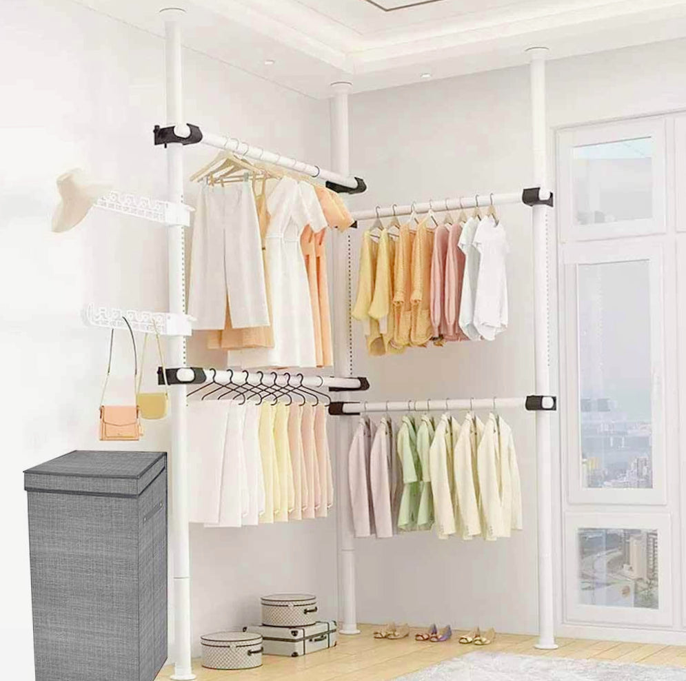 Contenitore portabiti pieghevole in tessuto (beige/grigio) - ambraled