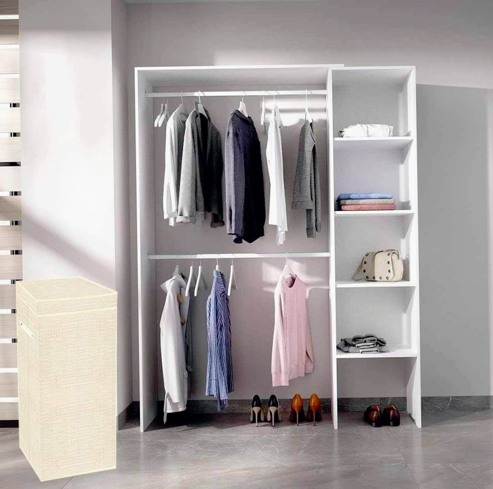 Contenitore portabiti pieghevole in tessuto (beige/grigio) - ambraled