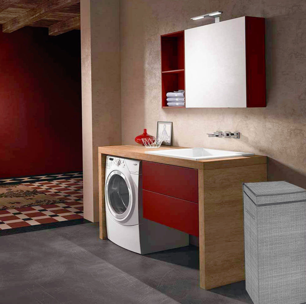 Contenitore portabiti pieghevole in tessuto (beige/grigio) - ambraled