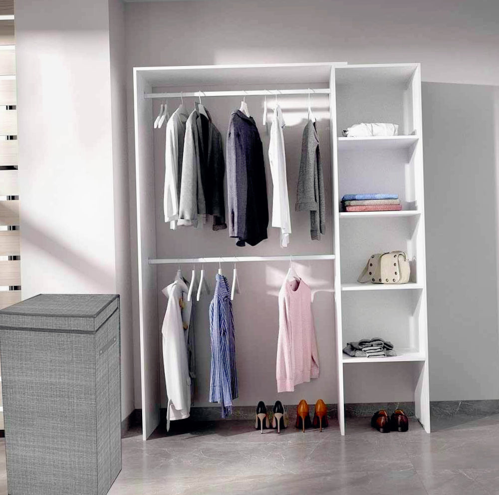 Contenitore portabiti pieghevole in tessuto (beige/grigio) - ambraled