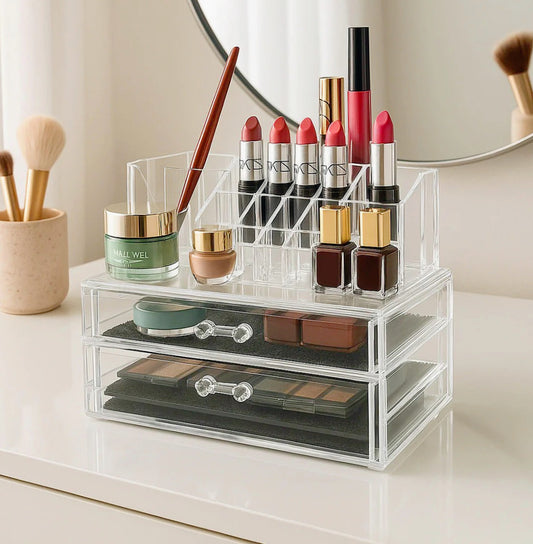 Organizer trucchi 16 scomparti + 3 cassetti – porta gioielli - ambraled