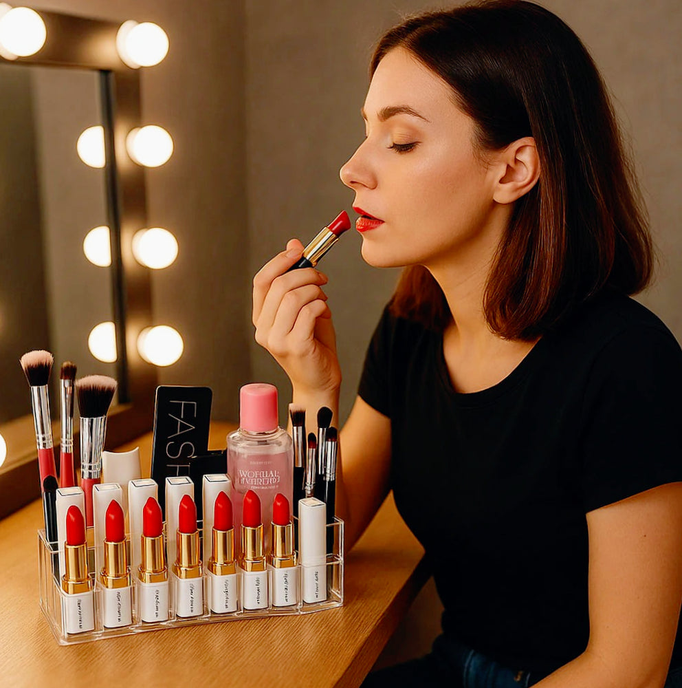 rganizer trucchi 19 scomparti – pennelli, rossetti e cosmetici - ambraled