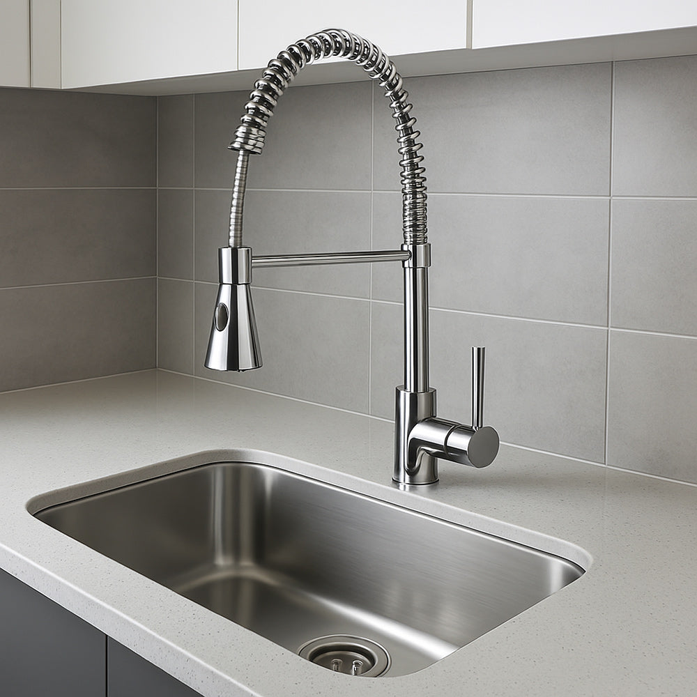 Rubinetto per cucina a canna alta con 2 getti d'acqua orientabile - design pratico e versatile