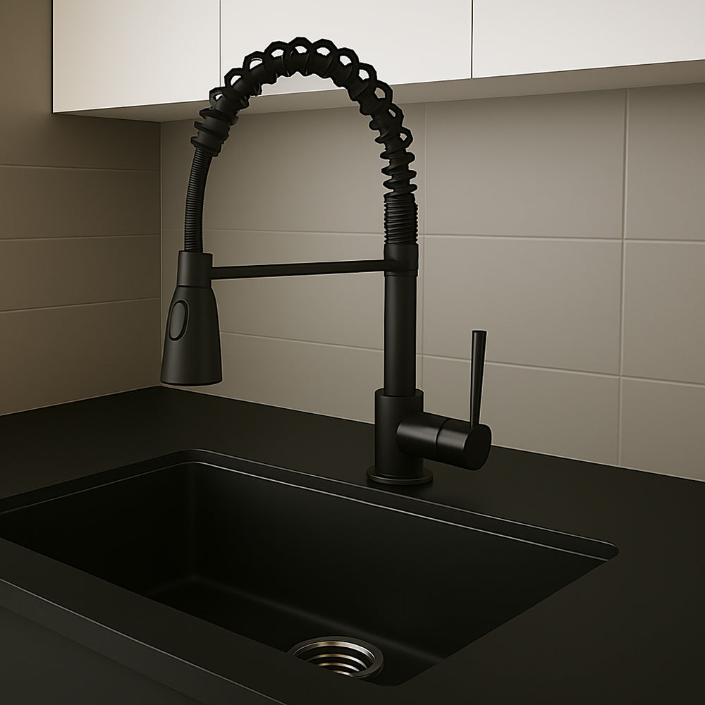 Rubinetto per cucina a canna alta con 2 getti d'acqua orientabile - design pratico e versatile