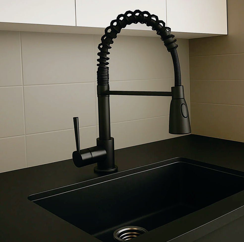 Rubinetto per cucina a canna alta con 2 getti d'acqua orientabile - design pratico e versatile