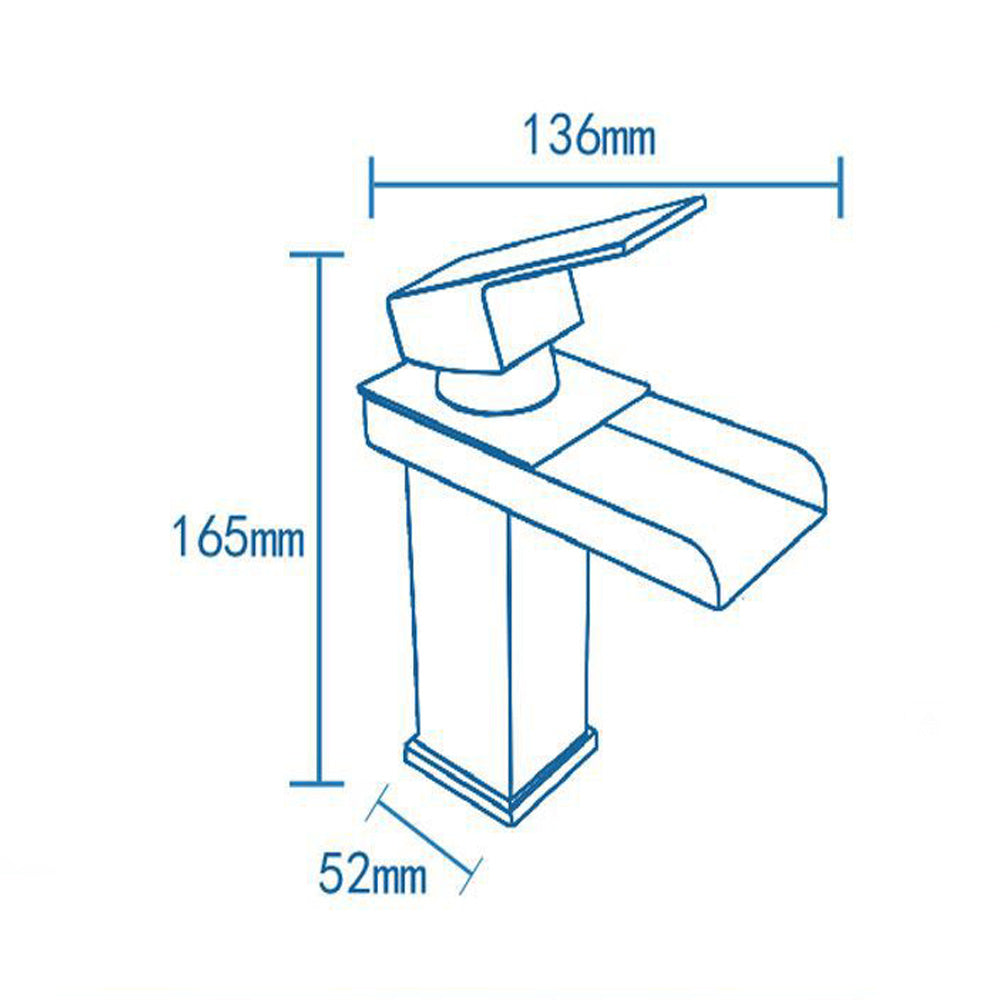 Miscelatore lavabo bagno silver canna alta o bassa modello Cascata - ambraled