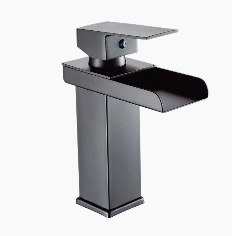 Miscelatore lavabo nero – canna alta/bassa modello Cascata - ambraled