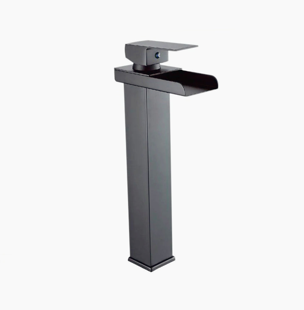 Miscelatore lavabo nero – canna alta/bassa modello Cascata - ambraled