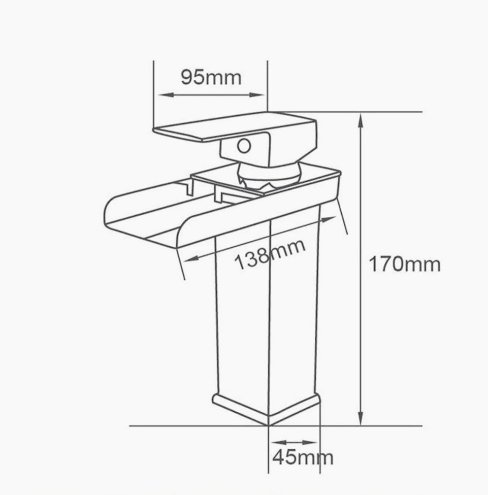 Miscelatore lavabo nero – canna alta/bassa modello Cascata - ambraled