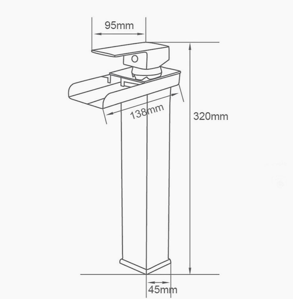 Miscelatore lavabo nero – canna alta/bassa modello Cascata - ambraled