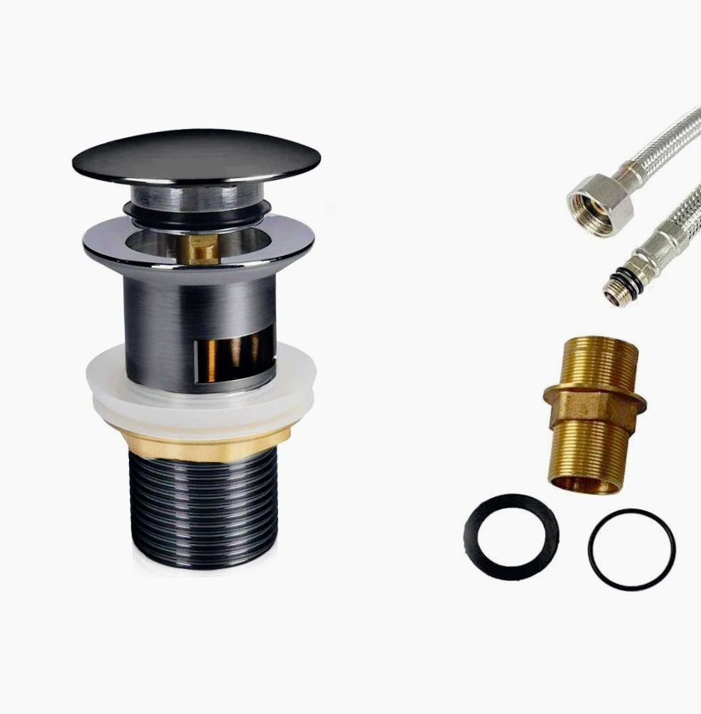 Miscelatore lavabo nero – canna alta/bassa modello Cascata - ambraled