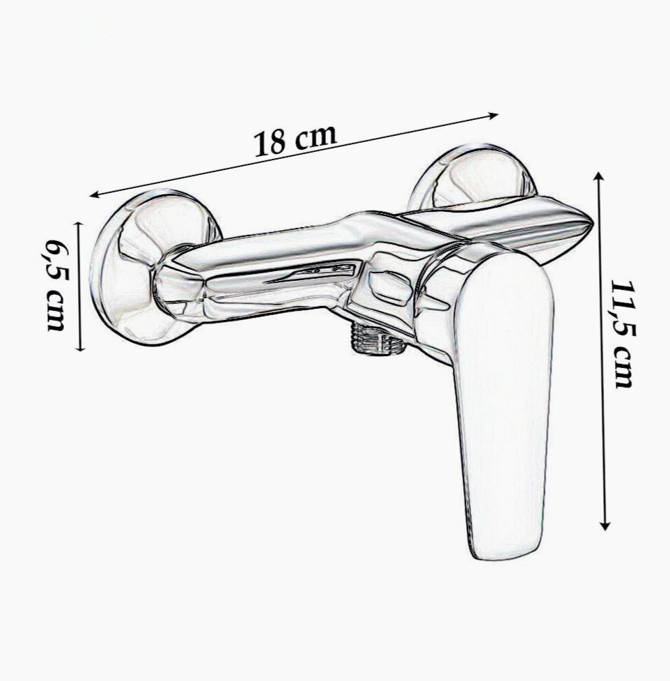 Miscelatore doccia da parete – modello Cube per bagno - ambraled
