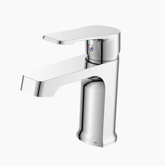 Rubinetto lavabo bagno modello Allure, quadrato cromato lucido - elegante e resistente