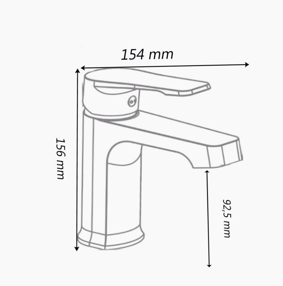 Rubinetto lavabo bagno modello Allure, quadrato cromato lucido - elegante e resistente
