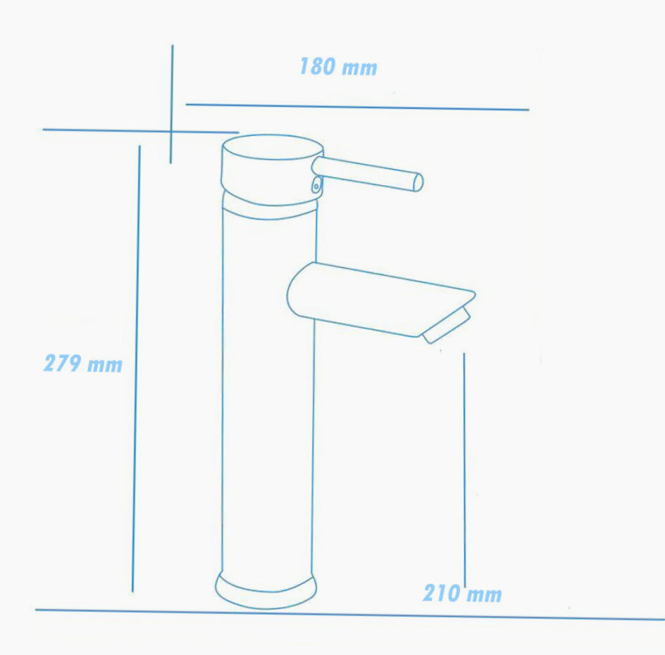 Rubinetto lavabo modello Ray Silver, canna alta cromato lucido - elegante e moderno