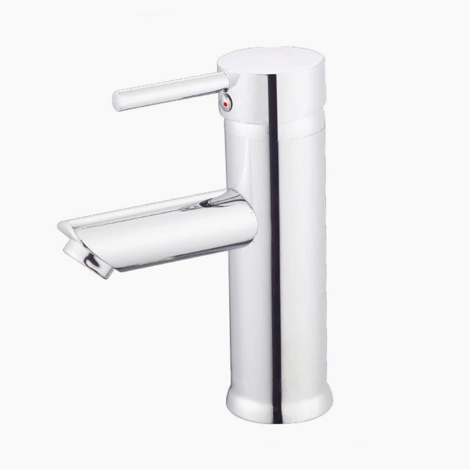 Rubinetto lavabo modello Ray Silver, canna bassa cromato lucido - elegante e moderno
