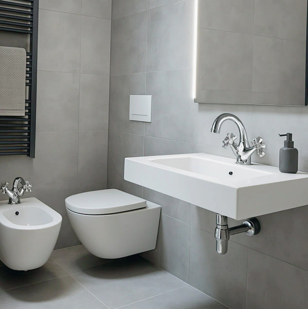 Rubinetto lavabo modello Roma, due manopole miscelatore - classico e funzionale
