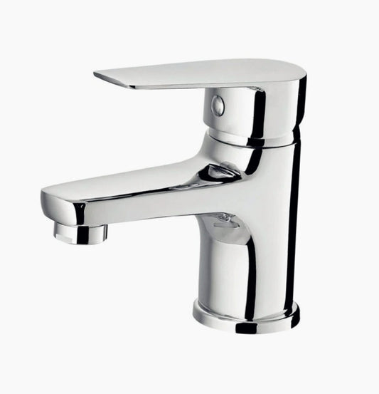 Rubinetto lavabo quadrato modello Cube, cromato lucido - moderno e resistente