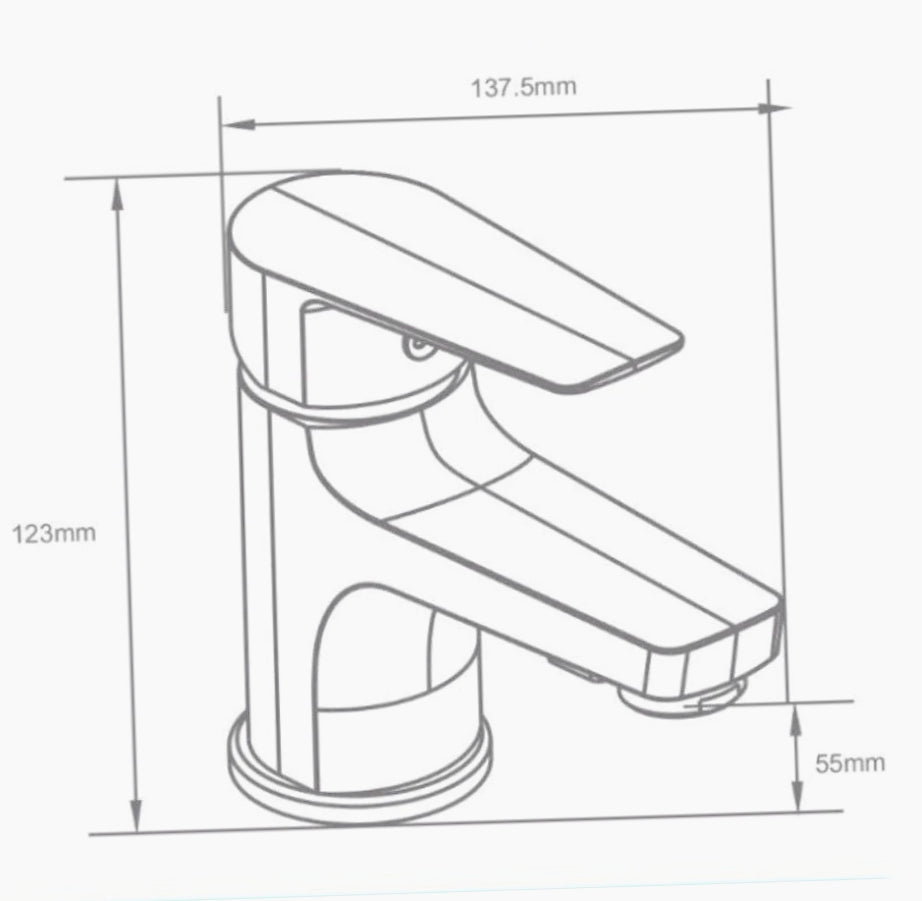 Rubinetto lavabo quadrato modello Cube, cromato lucido - moderno e resistente