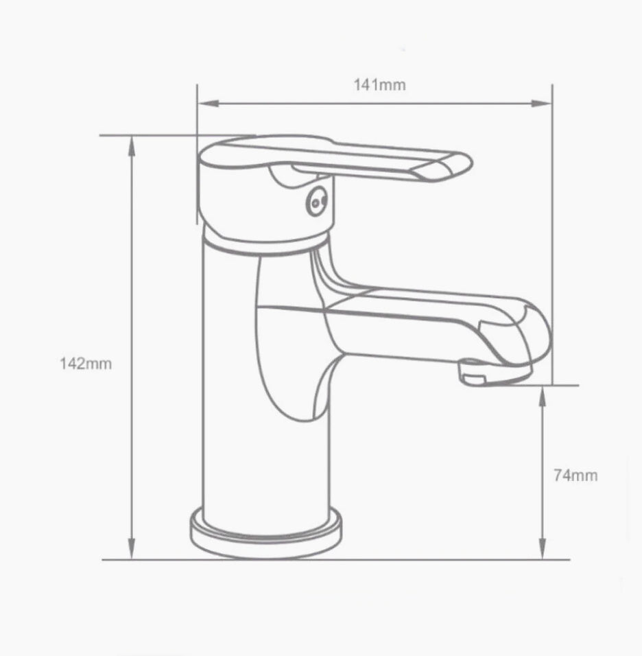 Rubinetto lavandino bagno modello Roll, ottone cromato lucido - elegante e resistente