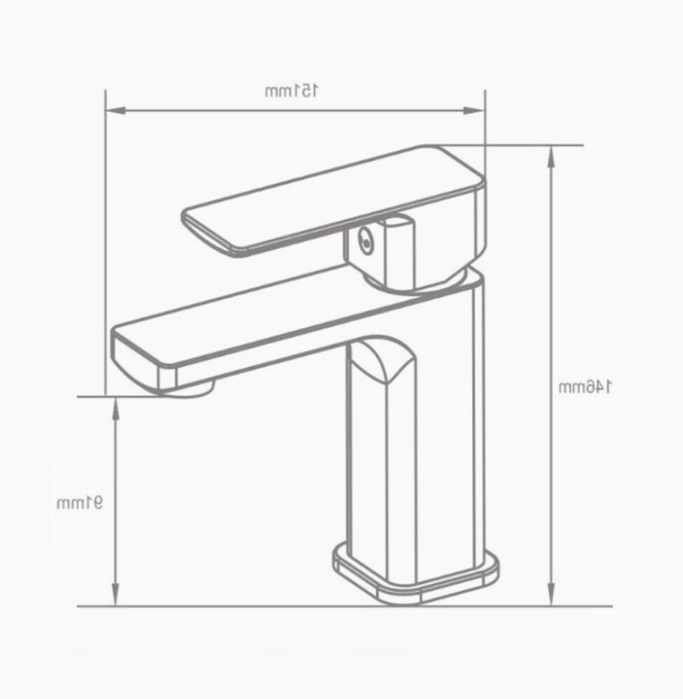 Rubinetto lavandino bagno modello Shape, ottone cromato lucido - elegante e resistente