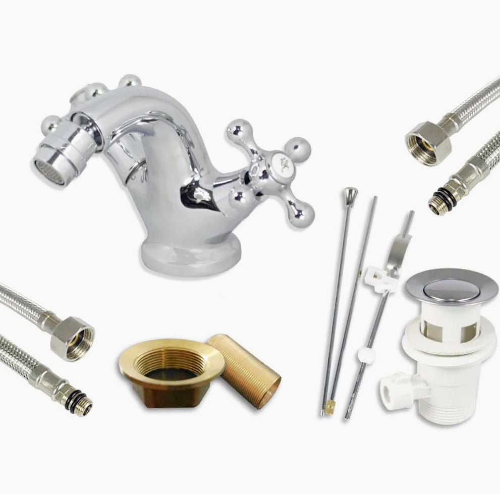 Rubinetto per bidet due manopole miscelatore da bagno modello Roma