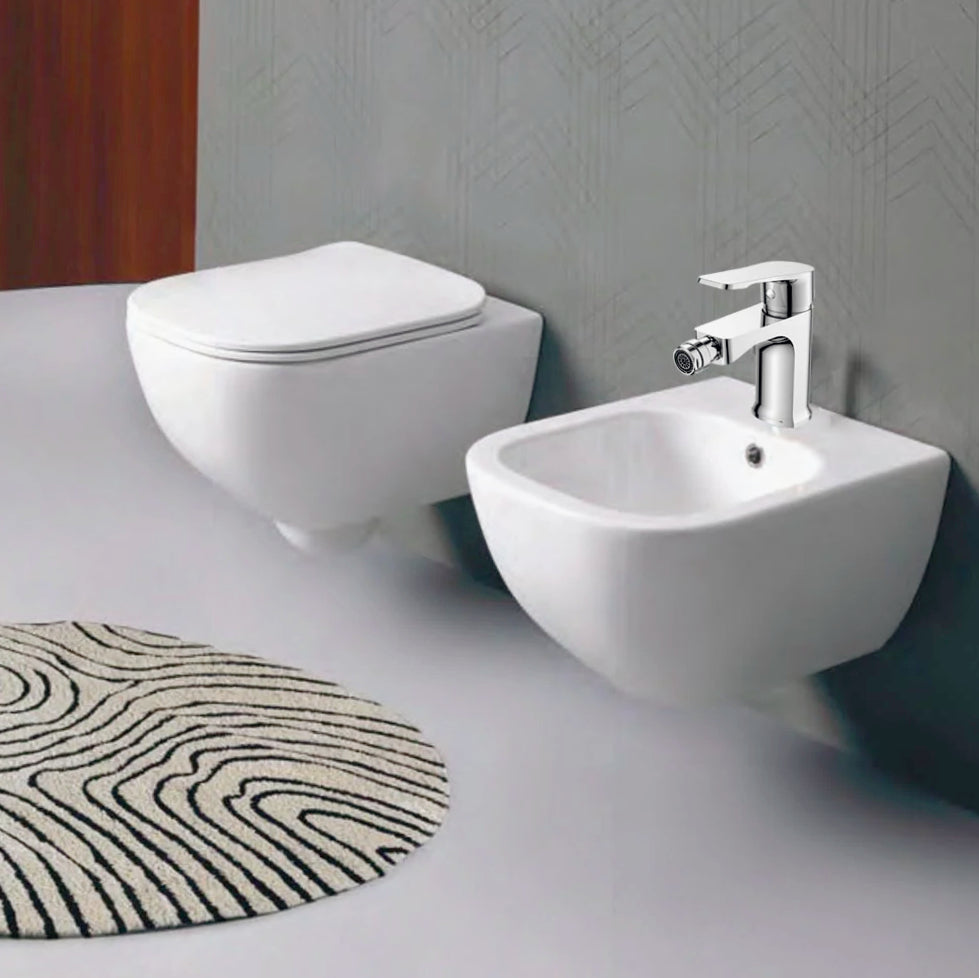 Rubinetto per bidet modello Allure, quadrato cromato lucido - elegante e moderno