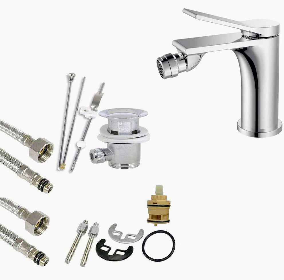Rubinetto per bidet modello Sky, ottone cromato lucido - design stilizzato e raffinato