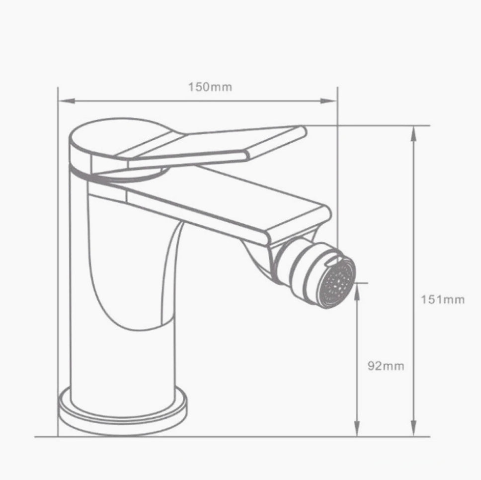 Rubinetto per bidet modello Sky, ottone cromato lucido - design stilizzato e raffinato