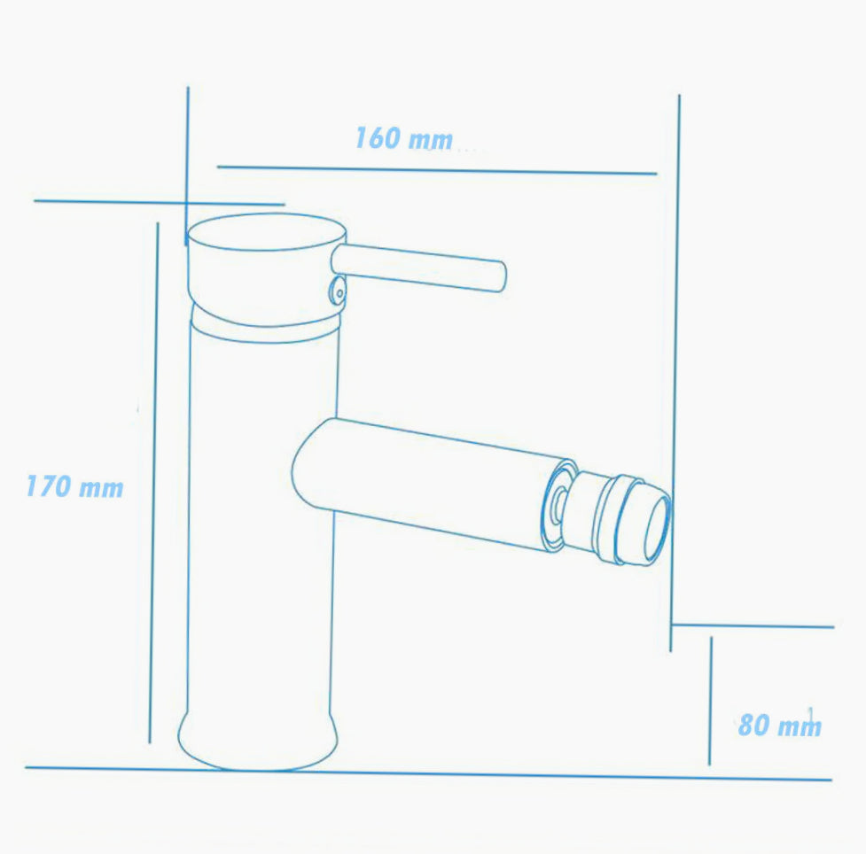 Rubinetto per bidet nero opaco, modello Ray Black - design moderno e sofisticato