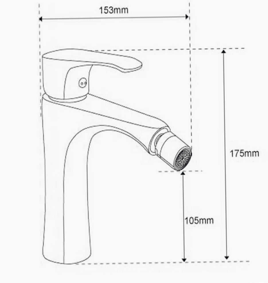 Rubinetto per bidet modello Love, miscelatore moderno - elegante e funzionale