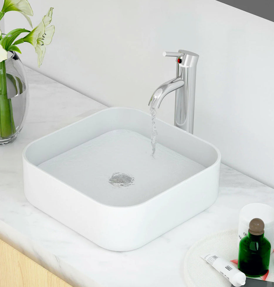 Rubinetto lavabo bagno modello Pisa, canna alta moderno - elegante e funzionale