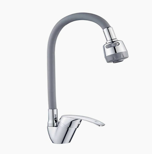 Miscelatore canna alta – 2 getti + doccetta silicone grigio - ambraled