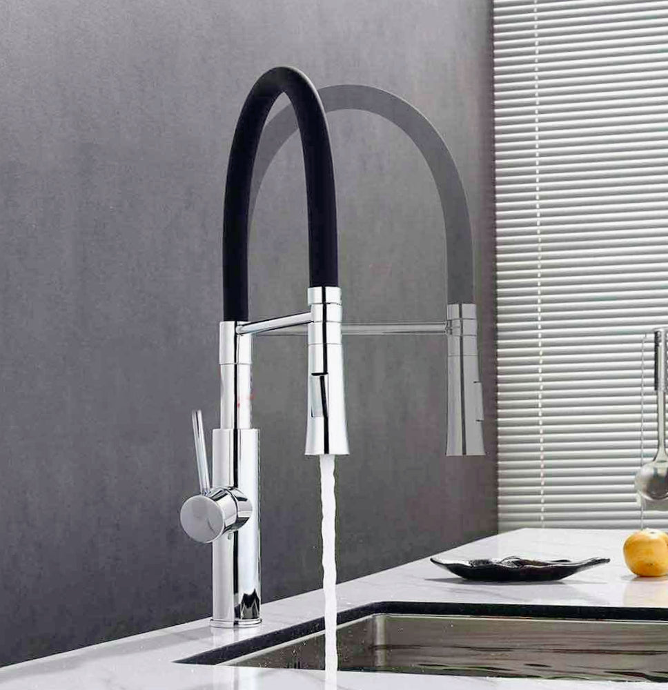 Rubinetto da cucina a canna alta con doccetta in silicone, 2 modalità di getto - design moderno e pratico