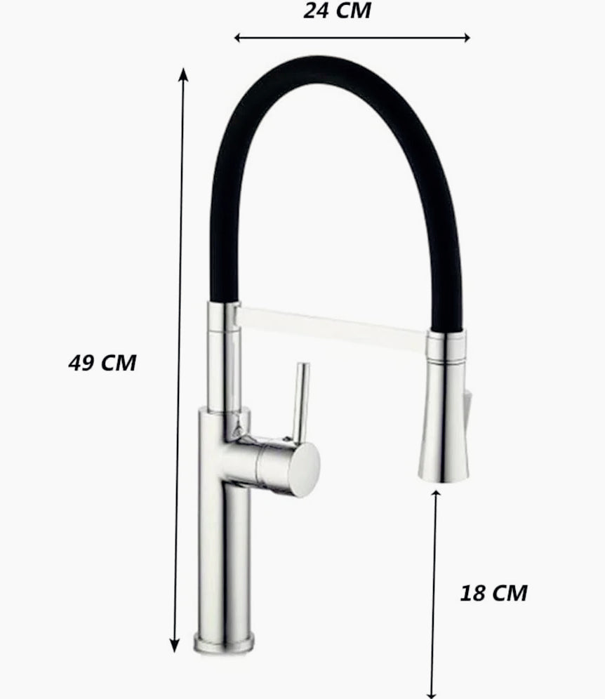 Rubinetto da cucina a canna alta con doccetta in silicone, 2 modalità di getto - design moderno e pratico
