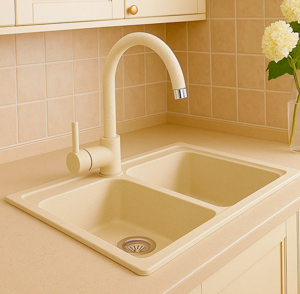 Rubinetto lavello cucina canna alta fragranite - resistente e di design