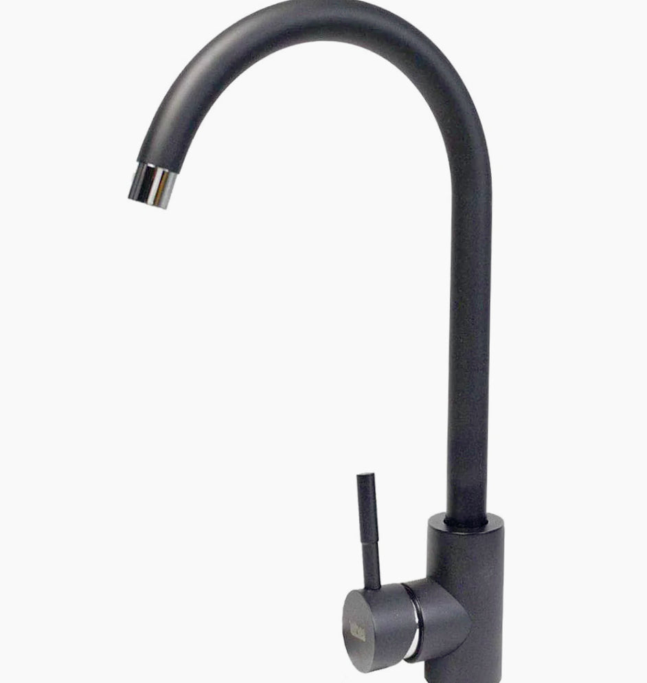 Rubinetto lavello cucina canna alta miscelatore nero opaco - moderno e resistente