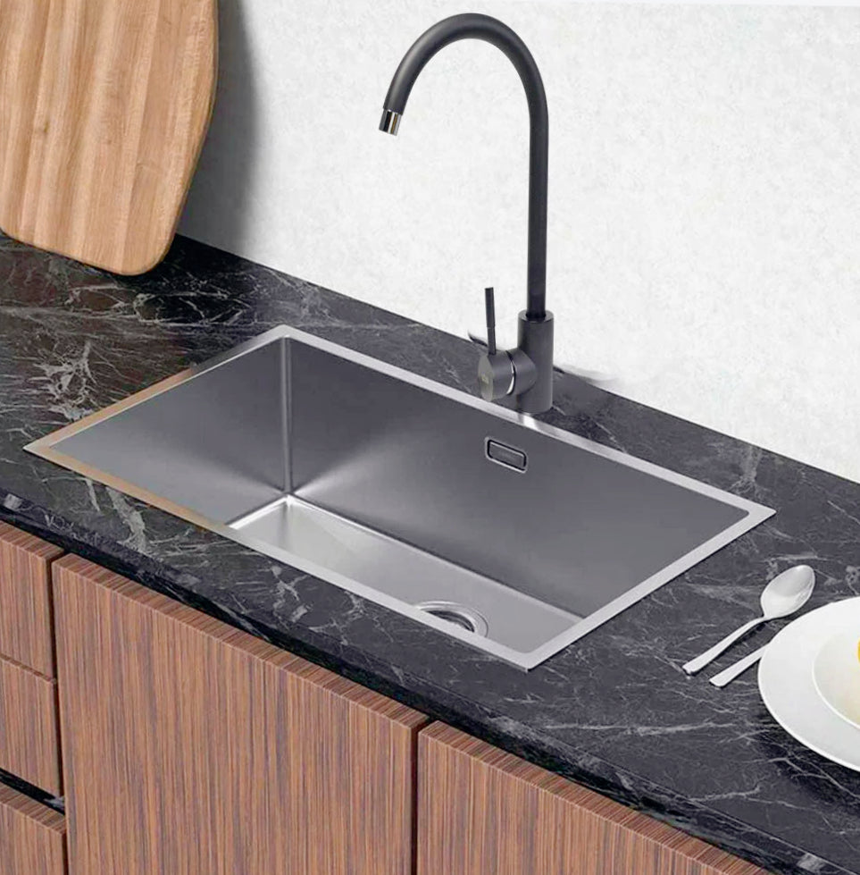 Rubinetto lavello cucina canna alta miscelatore nero opaco - moderno e resistente