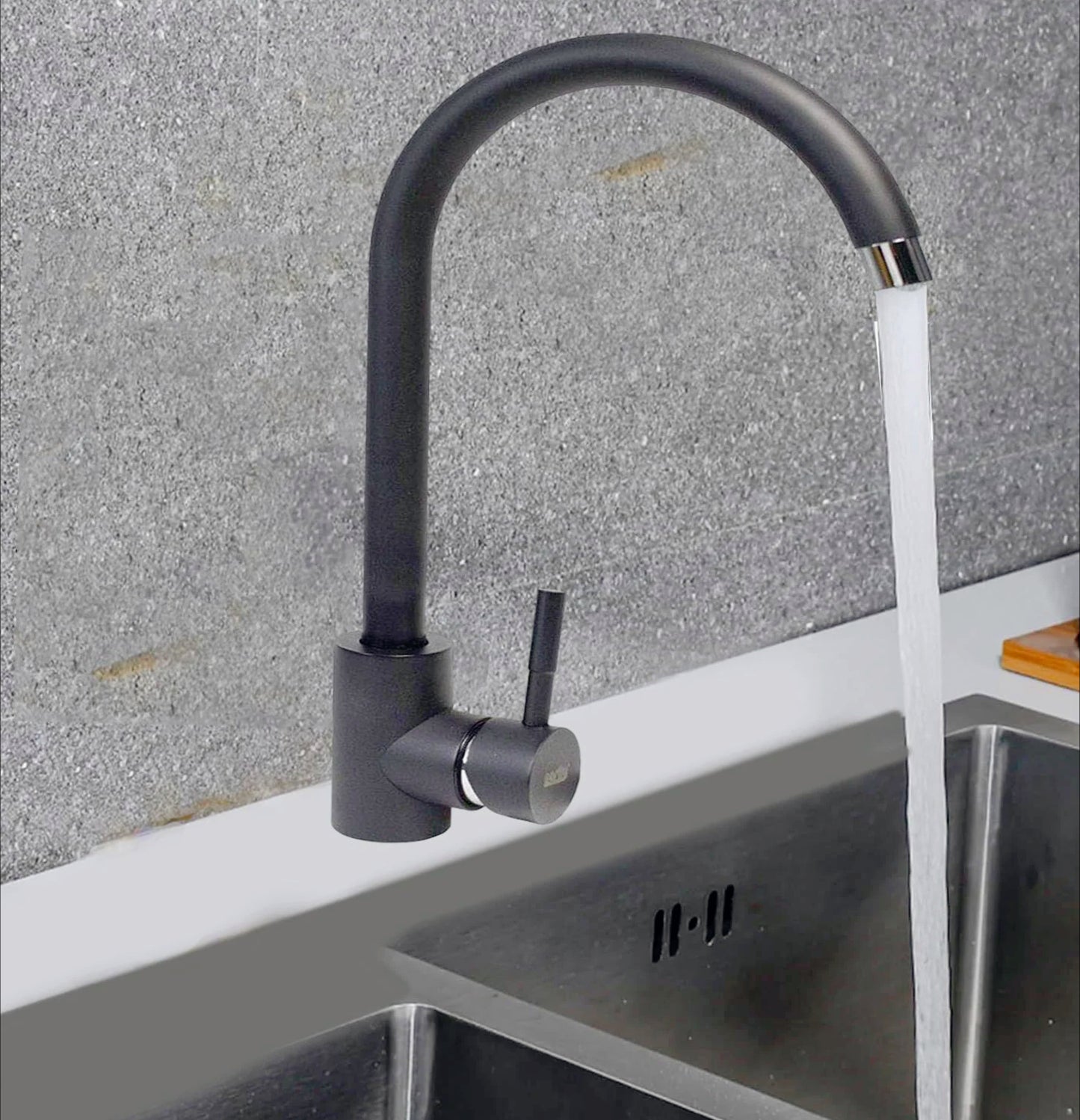 Rubinetto lavello cucina canna alta miscelatore nero opaco - moderno e resistente